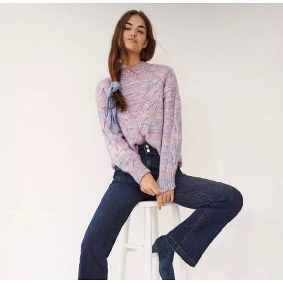 Anthropologie Maeve Rachel Textured Knit Sweater Size XL Lavender - Picture 1 of 8